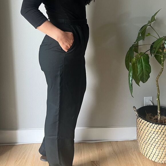 vtg 90s pendleton black pleated trousers straight leg pockets Large 29" waist - Picture 7 of 8